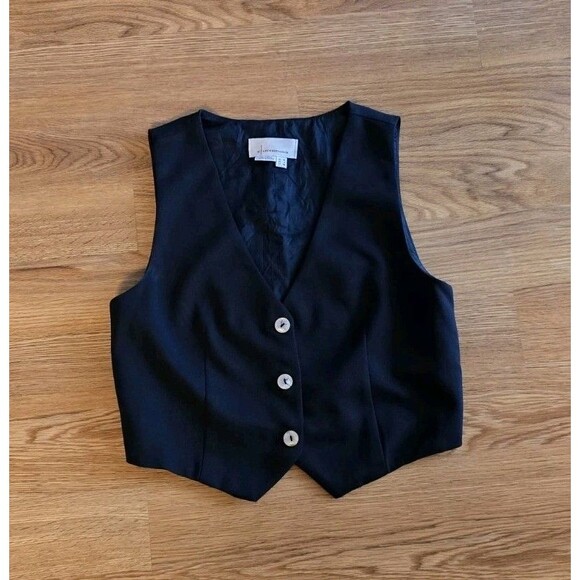 Anthropologie Women's Size 6 Black Three Button Up Vest - Picture 9 of 9